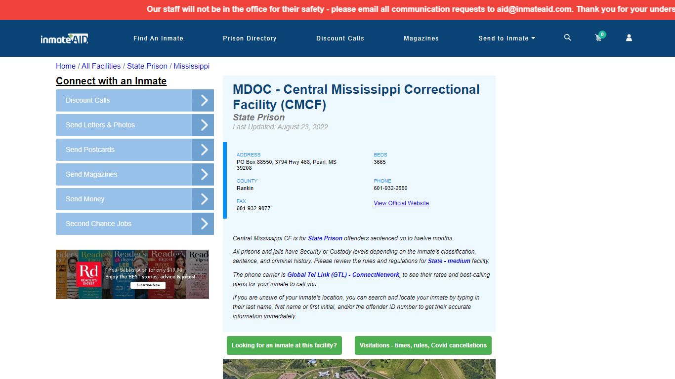 MDOC - Central Mississippi Correctional Facility (CMCF) & Inmate Search ...